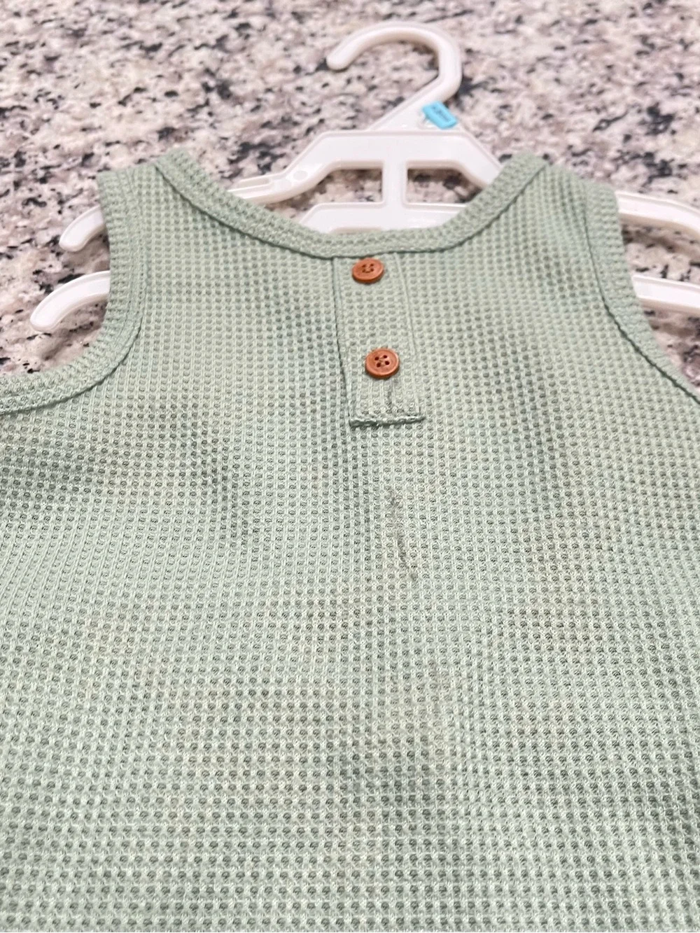 3 Pack Shein Size 2-3T | Waffle-Knit Tank & Short Set - Sage, Blue, Tan